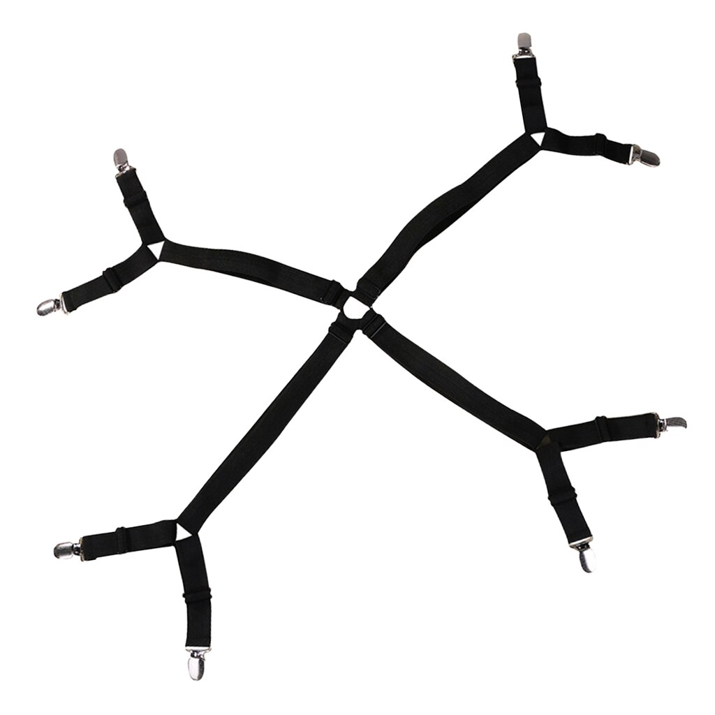 Bed Sheet Fasteners Band Straps, Adjustable Crisscross Elastic Sheets Suspenders Gripper Holder Clip