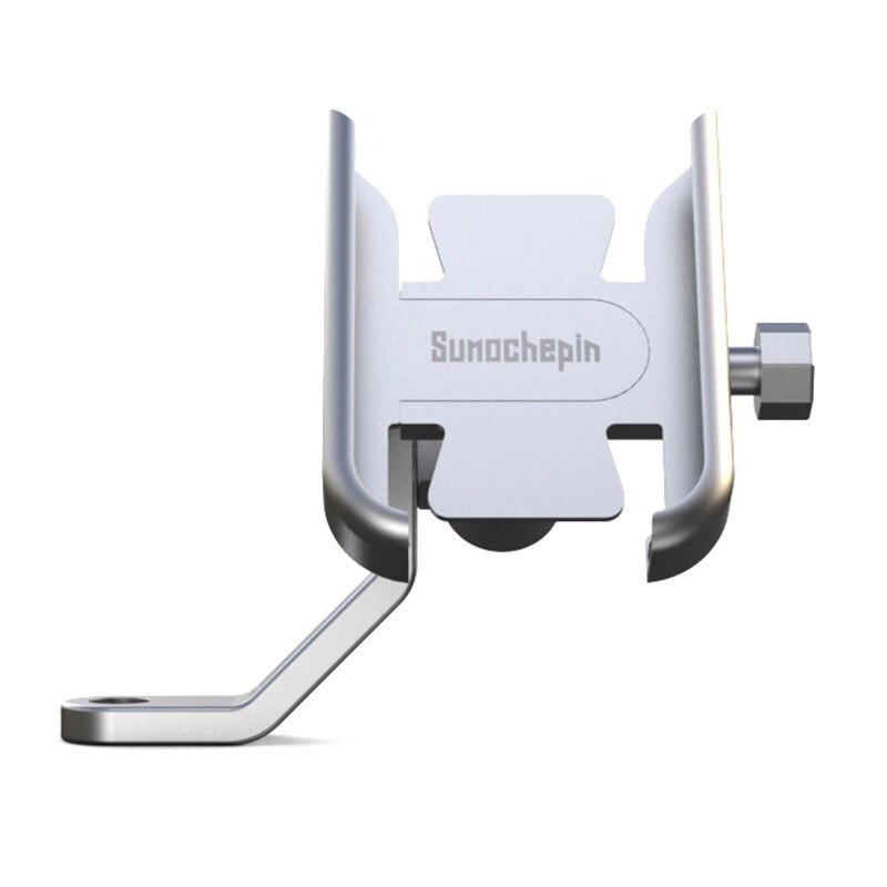Soporte Universal de aleación de aluminio para manillar de motocicleta, soporte para teléfono celular con gancho para teléfonos móviles de 4-6,5 pulgadas, GPS, etc.: A03 Mirror Silver