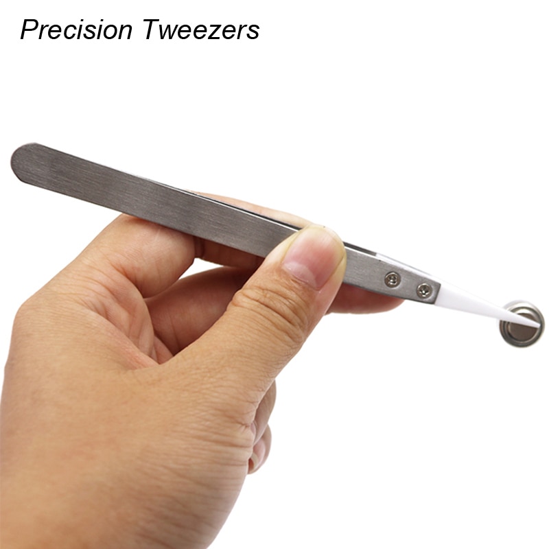 Pinzas con puntas cerámicas de acero inoxidable, resistentes al calor, aislamiento, reparación de diamantes de imitación, pinzas de precisión, soldadura SMD