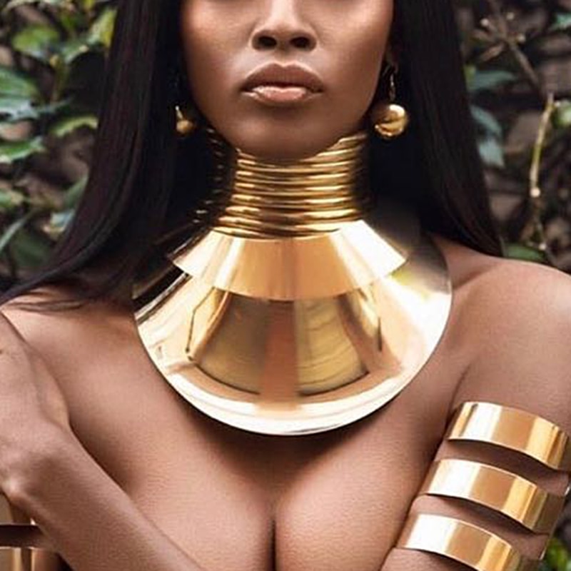 Manilai áfrica instrução colares grande liga torques para mulheres grande colar gargantilha boho design steampunk jóias 2020