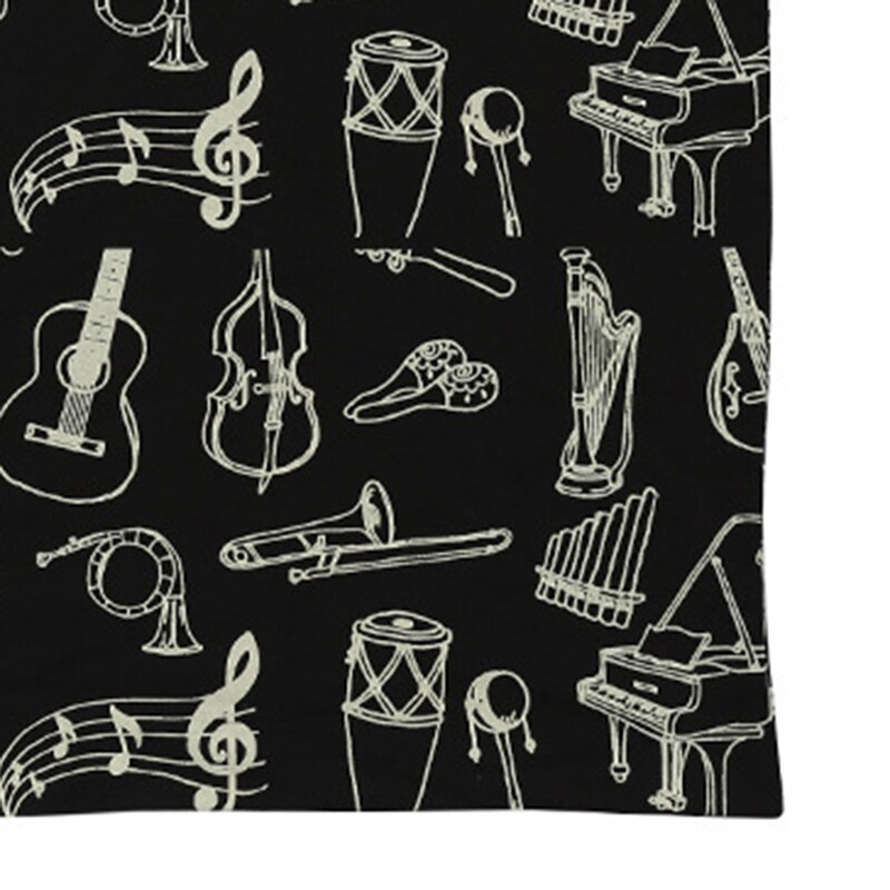 Music Score Cotton Handbag Musical Elements Note Tote Bag Instruments Accessories