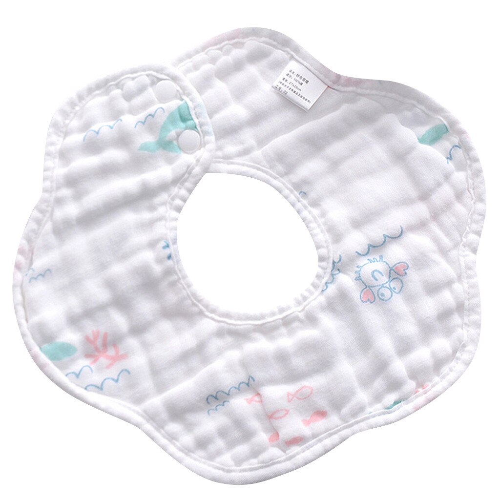 Cartoon Katoen Pasgeboren Baby Slabbetjes Soft 360 Graden Roterende Slabbetjes Speeksel Handdoek Overgooier Jaar Voor Kinderen Babador Bandana # Y