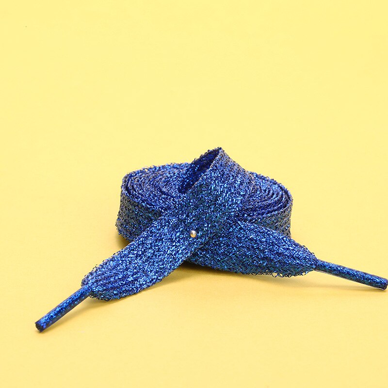 Sneakers glitter guld silke snørebånd talje reb tøj tilbehør farve flade snørebånd voksne børns snørebånd: 6