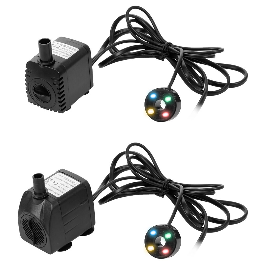 Mini Submersible Water Pump with LED Light for Aquariums Fish Tank Underwater Fountain Waterfall Water Pumps Lighting Decor