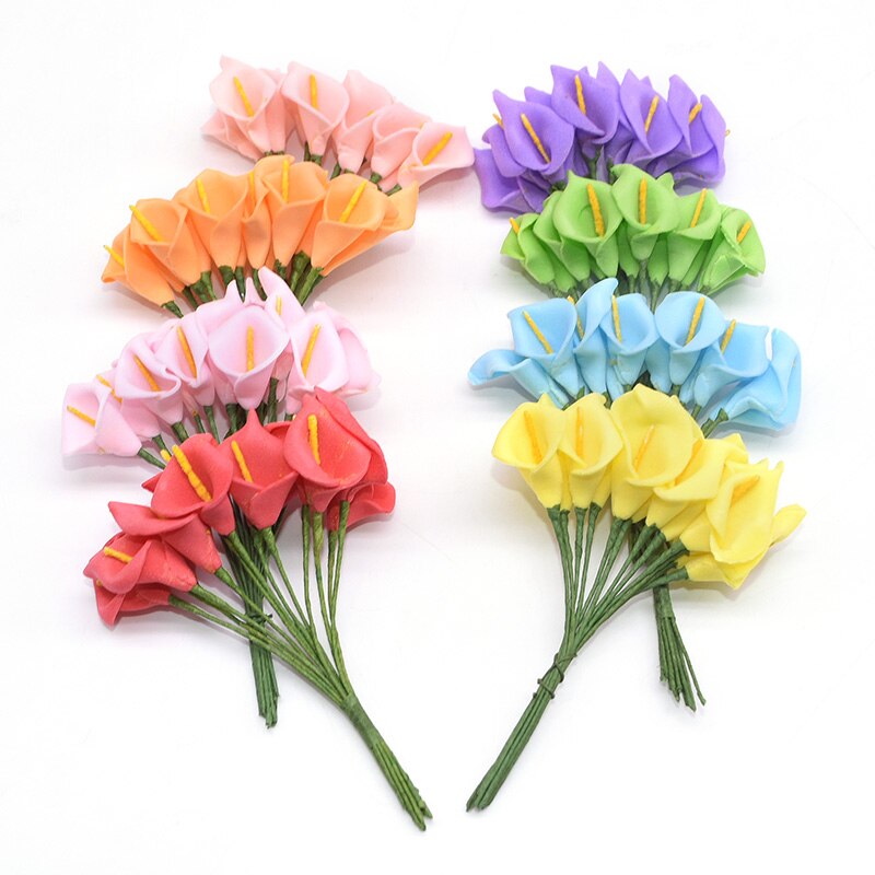 144 Stuks Mini Schuim Calla Lelie Kunstbloemen Boeket Voor Bruiloft Decoratie Home Decor Handgemaakte Cadeau Taart Kaart Bloemen Ambachten