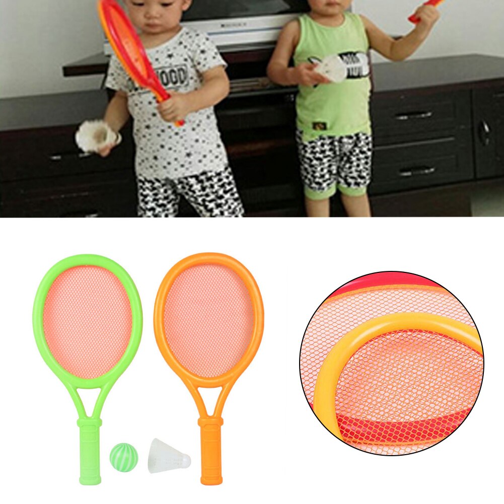 Badminton Funny Durable Plastic Parent-child Game Kids Garden Portable Sports Toy Anti Slip Tennis Racket Set Photo Prop