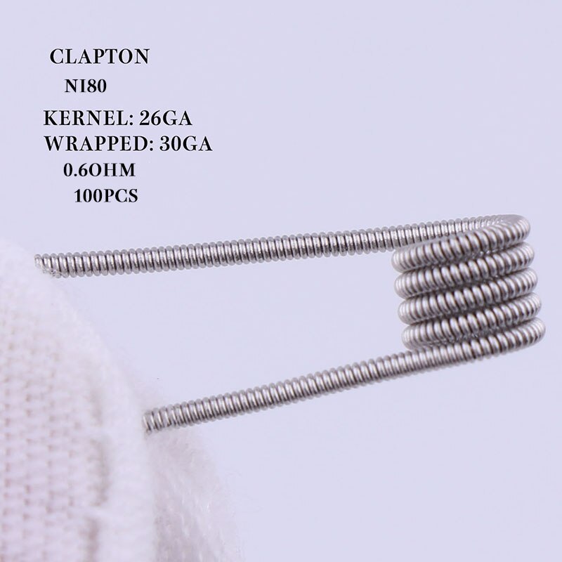 XFKM NI80 50/100 pcs twisted Fused Bijenkorf clapton coils premade wrap Alien Mix twisted Quad Tijger Verwarming Weerstand rda coil: clapton-0.6-ni80-100