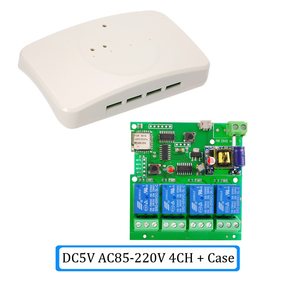 DC5V 12V 24V 32V Wifi Switch Wireless Relay Module Smart Home Automation for Access Control Systemr Inching/Self-Locking: AC85-220V 4CH Case