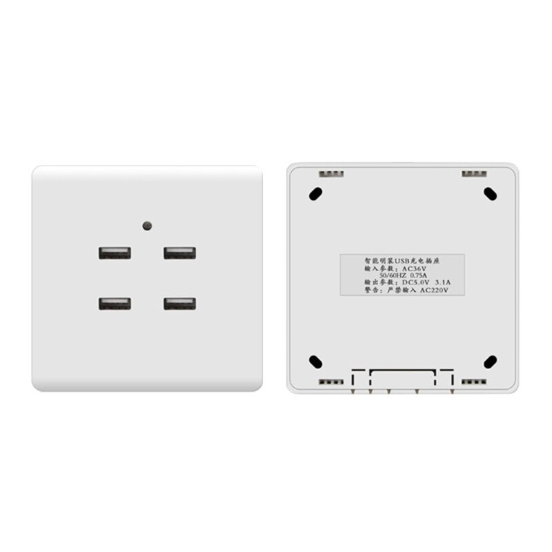 USB Electrical Socket Wall Mounting Charger Station Power Adapter Plug Outlet 110V-250V for Home Office Use 2/4 Ports
