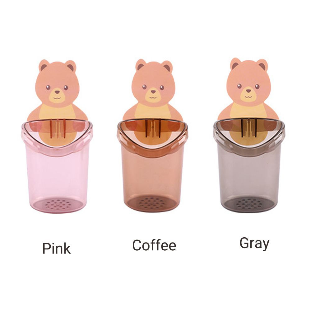 Cute Bear Toothbrush Holder Storage Rack Bathroom Accessories Set Toothpaste Holder Tooth Brush Stand Shelf Accessories