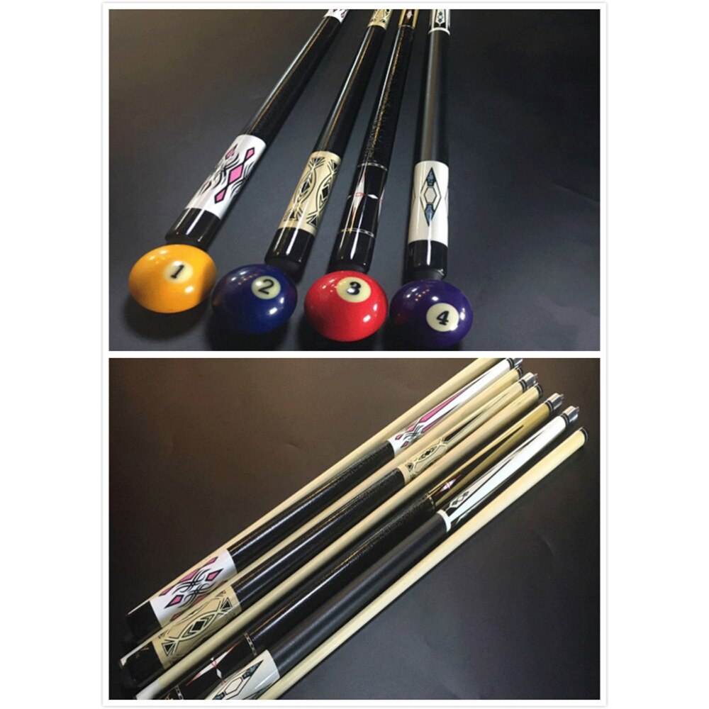 Wood Pool Cue Billiard House Bar Printing Pool Cue Sticks Billiard Accessory for Practice (Random Color)