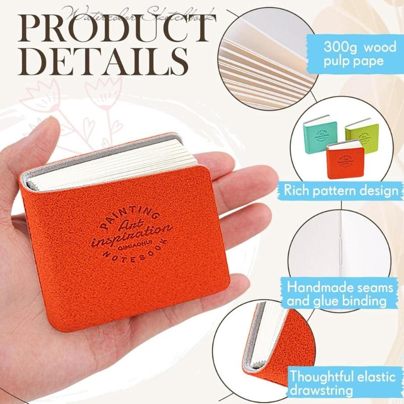 G8TA 3 PCS Tekenboek Aquarel Journal Small Sketchbook Waterconlor Paper