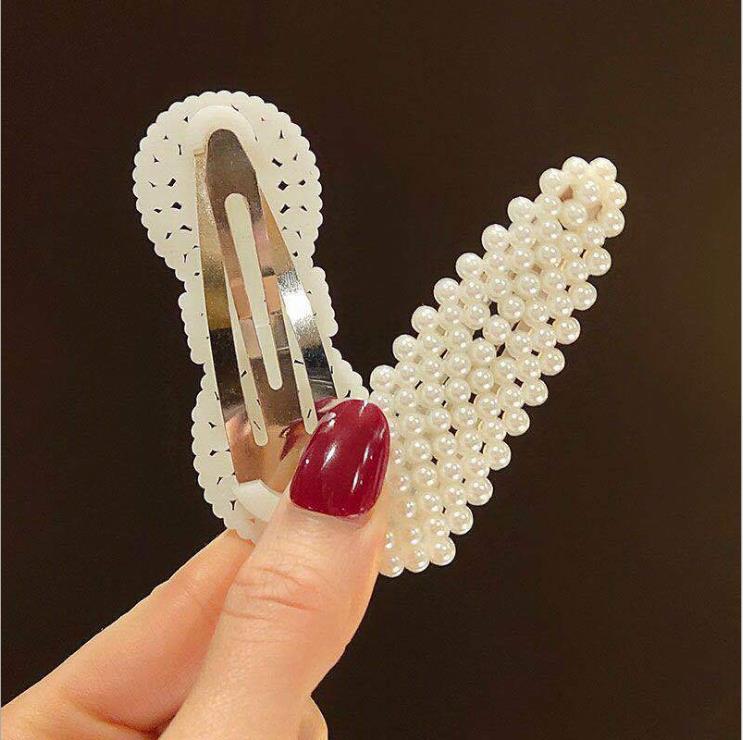 Clip de perla para el cabello para mujer, pasador de pelo con forma de corazón, horquilla de ajuste, , Accesorios para peinados,
