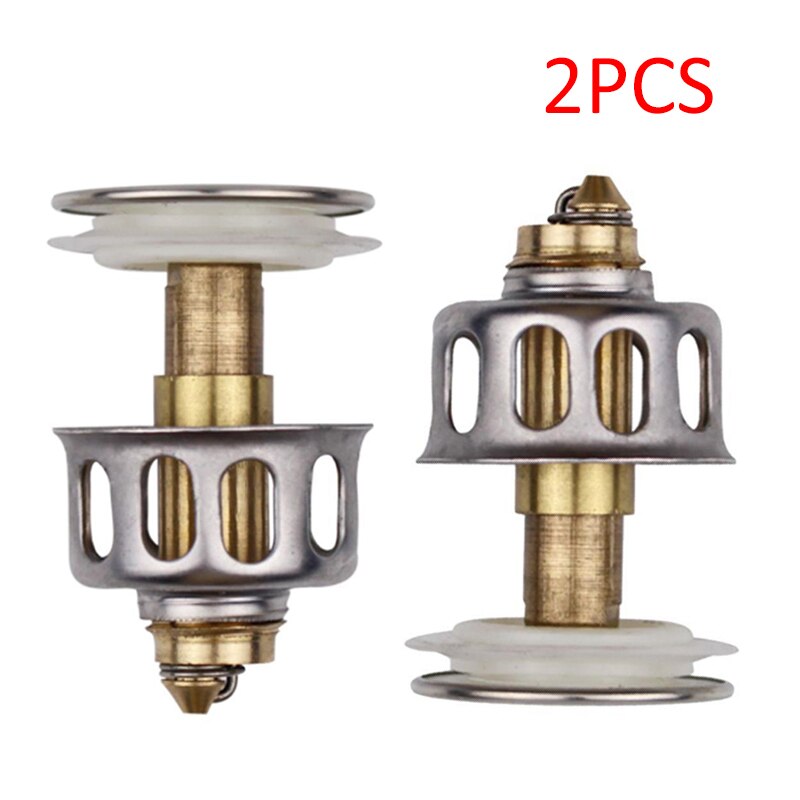 1/2Pcs Universele Wastafel Bounce Afvoer Filter 2 In 1 Douche Floor Gootsteen Vanity Stopper Badkuip badkamer Accessoires: 2PCS