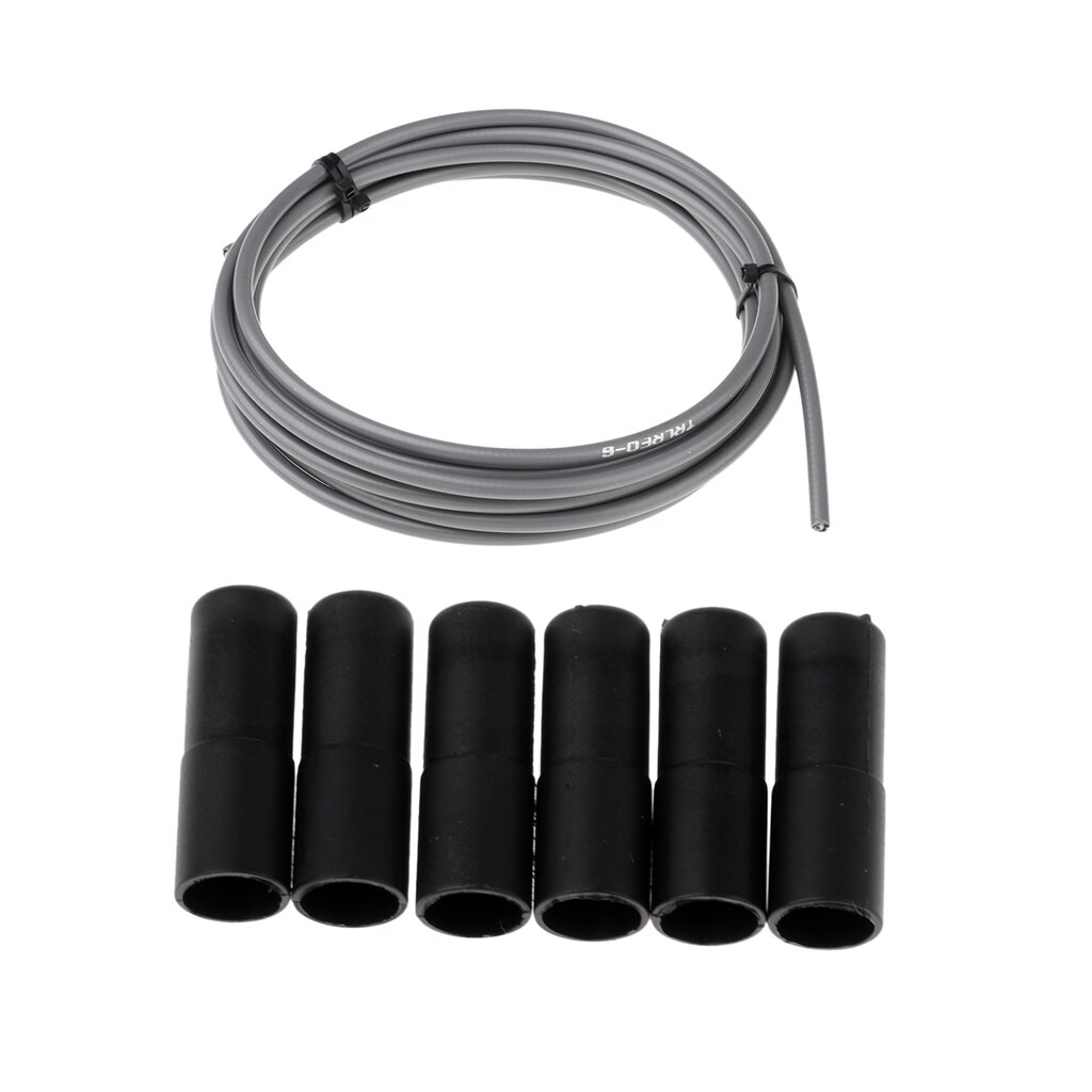 1 Roll 3 meters Brake Cable Housing Bike Brake Cable Housing Hose Cover Guard & End Cap Dust Cover with 6 Brake Cable Caps: Gray