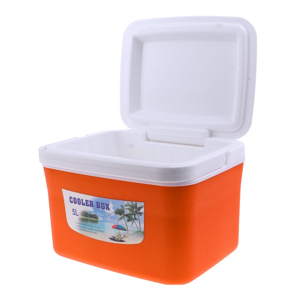 Camping Outdoor Picknick Dranken Voedsel Koelbox Auto Ijs Emmer Met Handvat 5L/13L Oranje/Rood/Blauw: Orange 5L