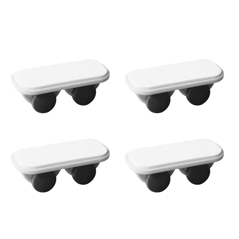 4pcs Long Fixed Casters Small One-Way Wheel Plastic Pasteable Undirectional Wheel Hardware Accessories for Trash Can Storage Box