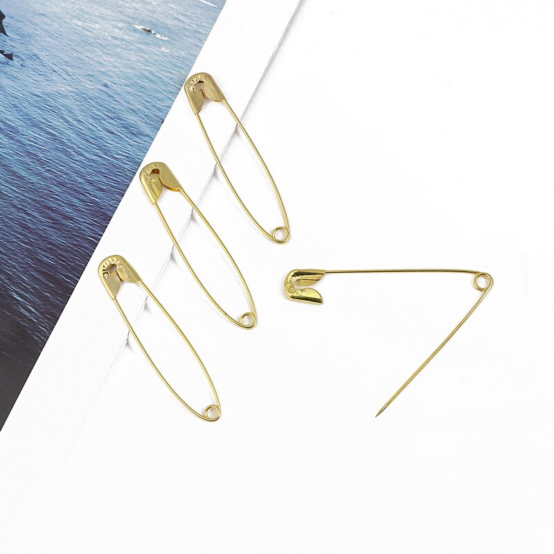 100pcs 50pcs Gold Silver Safety Pins DIY Sewing Tools Stainless Steel Needles Large Safety Pin Small Brooch Apparel Accessories: Gold  12x55mm / Quantity 50pcs