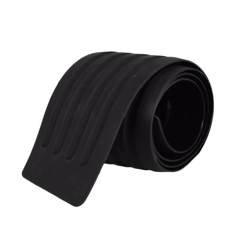 Bil svart tröskel skyddsplatta gummikåpa bil bakre stötfångare repstång auto exteriör delar styling lister biltillbehör