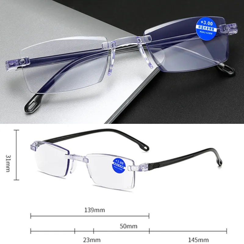 FEISEDY Reading Glasses Vintage Square Blue Light