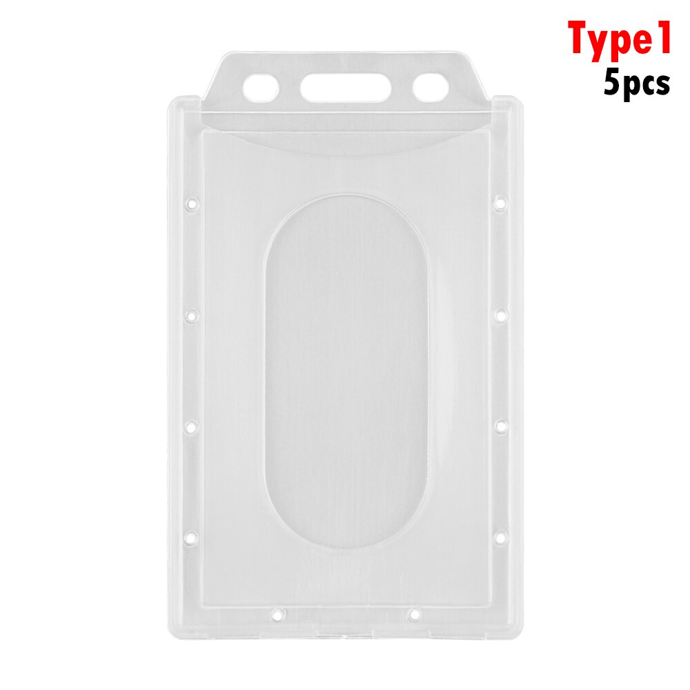 5Pcs Transparent Multi-Use Work Card Holders Hard Plastic Name Card Card Sleeve ID Card Pouch Business Case Protector Cover: type1-5pcs