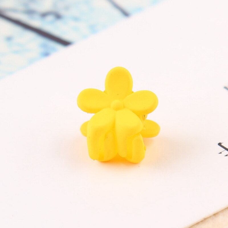 Clip pequeño gancho para el pelo para niña pequeña, 10 Uds., flor de Color caramelo, horquilla, accesorios para el cabello al por mayor: Amarillo