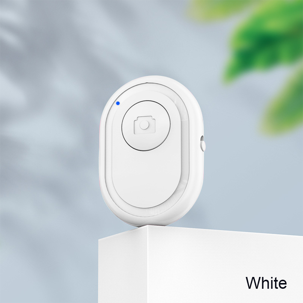 Mini Wireless Controller Bluetooth-compatible Remote Control Button Photo Self-timer Shutter Release Selfie For Android IOS: White