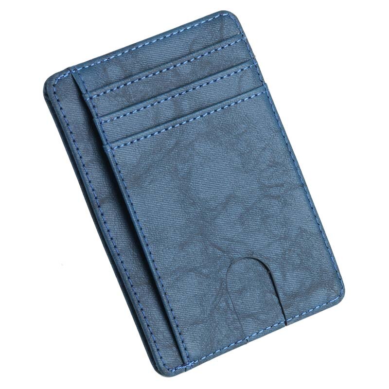 Rfid Men Women Small Bank Travel Leather Business Card Case Slim Lightweight Front Packet Wallet: H