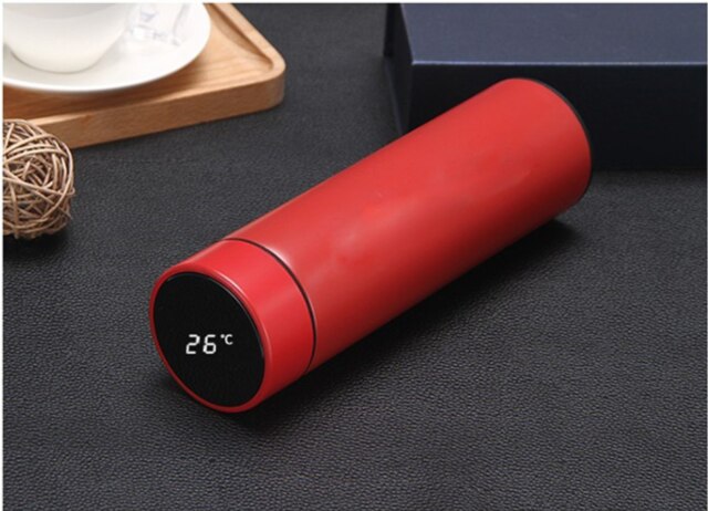 Termo inteligente de acero inoxidable, taza de café con pantalla de temperatura, botella de agua al vacío, 6 colores, 500ml: f