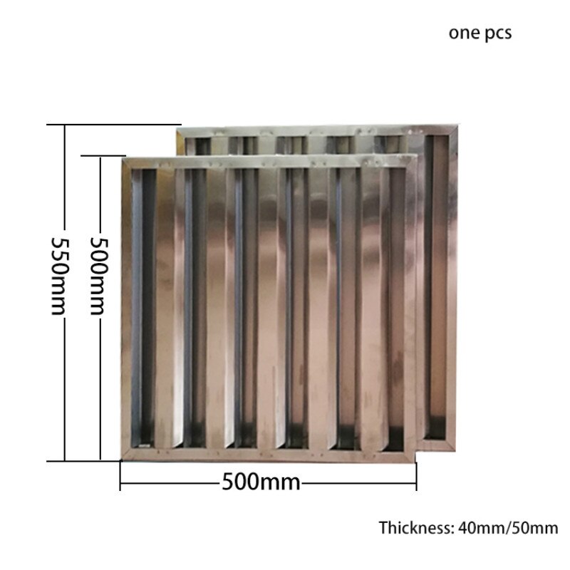 cooker hood metal grease filter stainless steel grease baffle filter baffle type grease filter range hood baffle filter 50/55