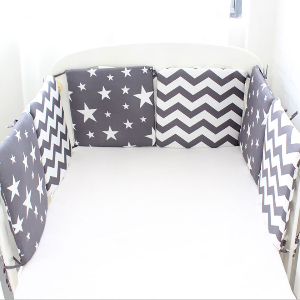 6Pcs Carros Almofadas Forro de Berço Berço Do Bebê Respirável Confortável Berçário Almofadas para Cama Padrão do Forro para a Criança Segura Guardas Protetor
