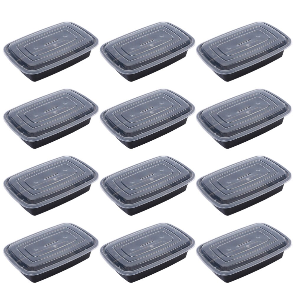 30pcs Disposable Lunch Boxes Takeaway Boxes Food Storage Boxes (Black): Default Title