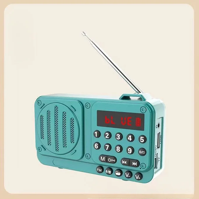 Radio FM portatile con altoparlante Bluetooth multifunzionale Inserimento scheda Radio Ricevitore Mini Am Fm Dab All Wave Digital Small: Blu
