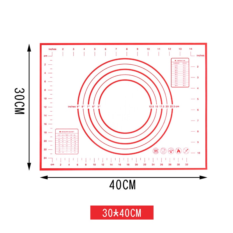 40*30cm silikone bagemåtter plade dej non-stick maker holder wienerbrød køkken gadgets kogegrej bagegrej værktøj  fy0208