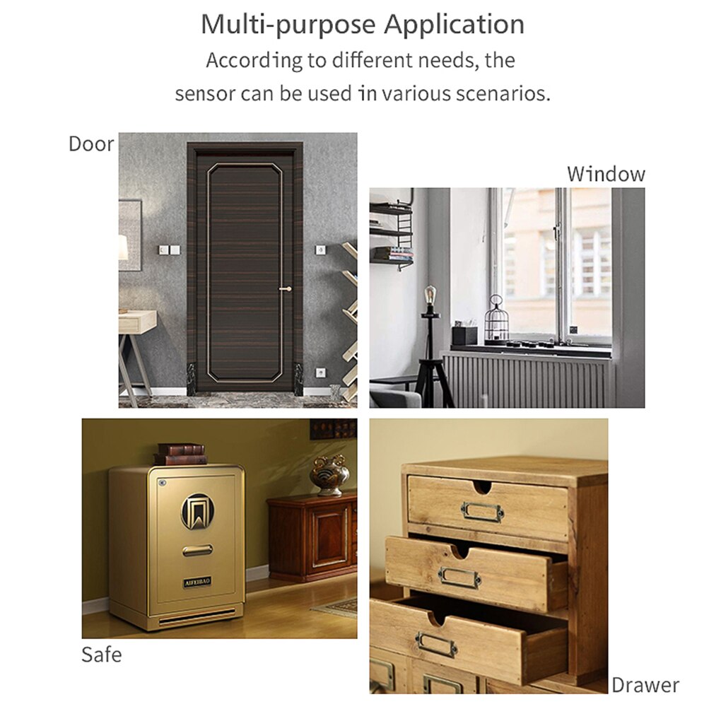 Tuya Smart Wifi Deur Sensor Deur Open/Gesloten Detectoren Wifi Home Alarm Compatibel Met Alexa Google Home Tuya App