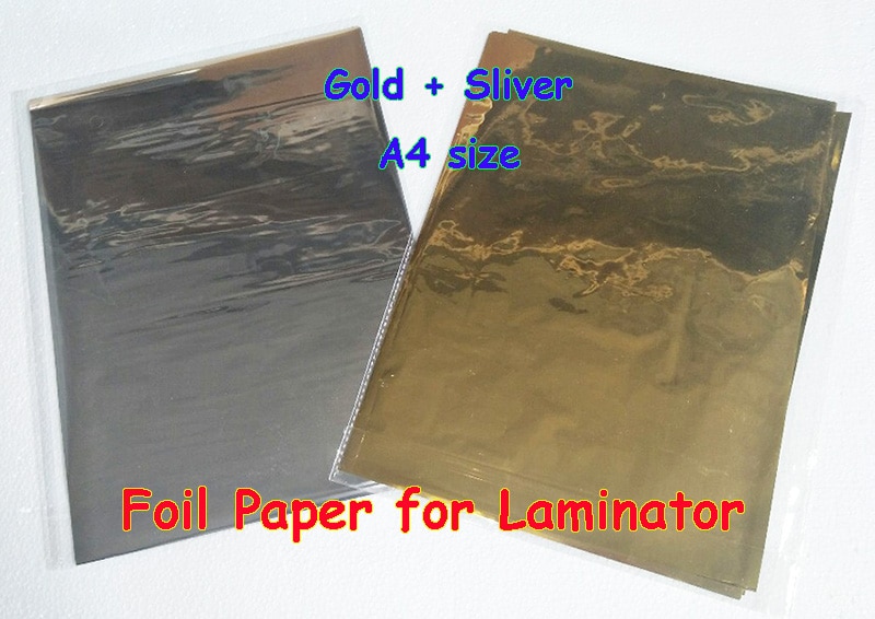 100 stk (guld+sølv ) 20 x 29cm a4 stempling folie papir laminator laminering transfere på elegance visitkort