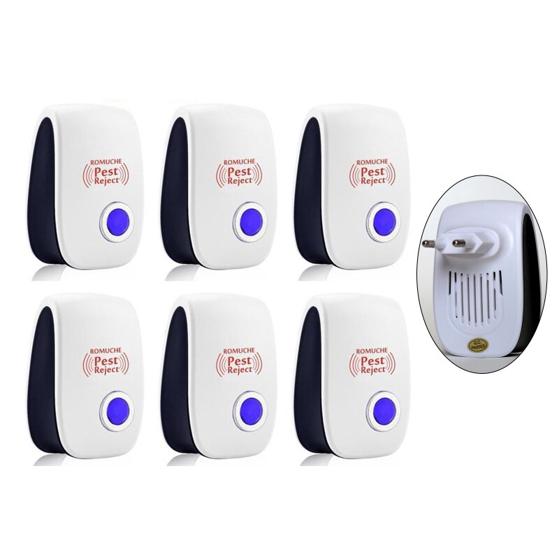 Ultrasonic Pest Repeller 6 Pack Newest Upgraded Ultrasonic Pest Repellent: EU