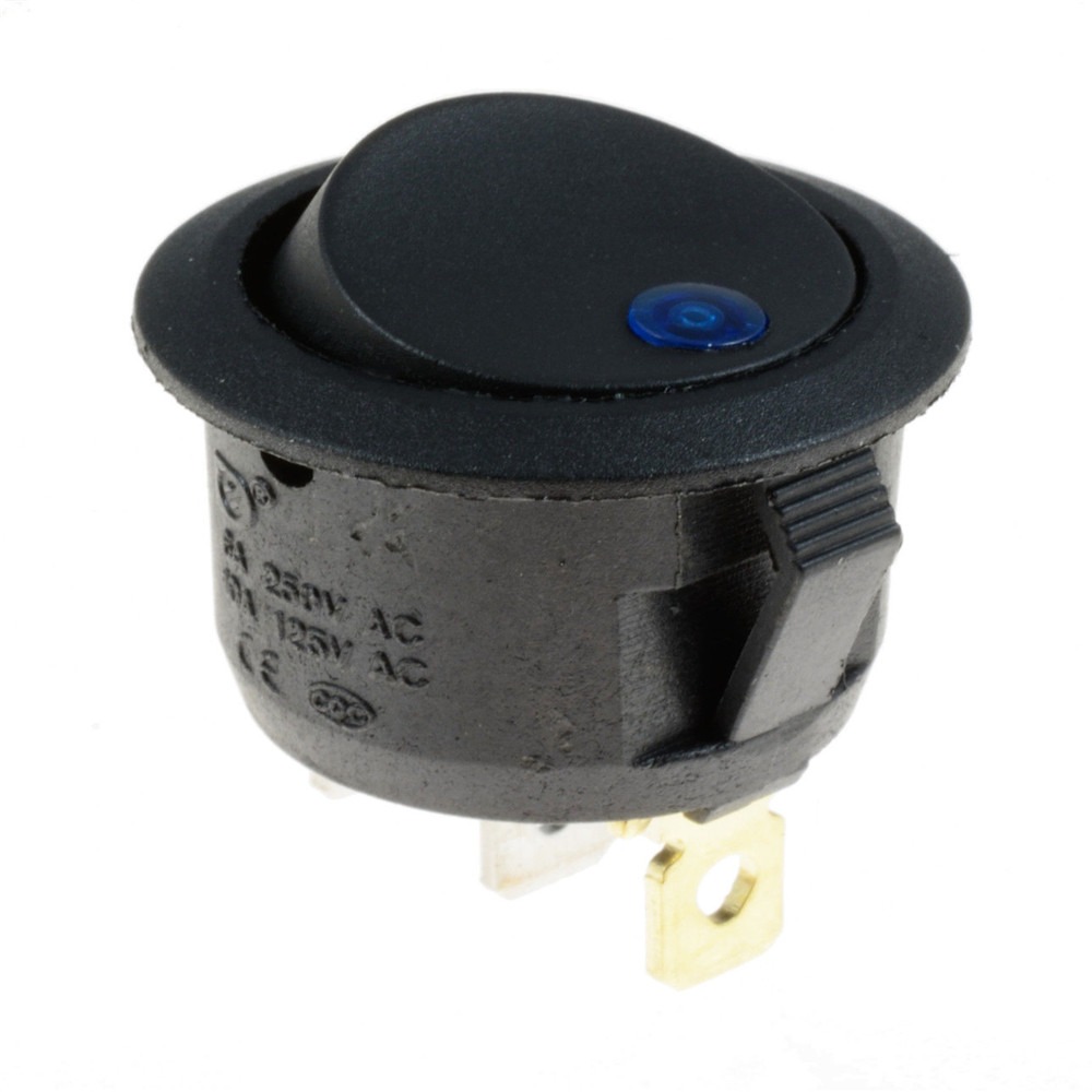 2 Pin 20mm ON/OFF Round Boat Rocker Switch Mini Waterproof Cap LED illuminated Car Dashboard Dash Boat Van 12V