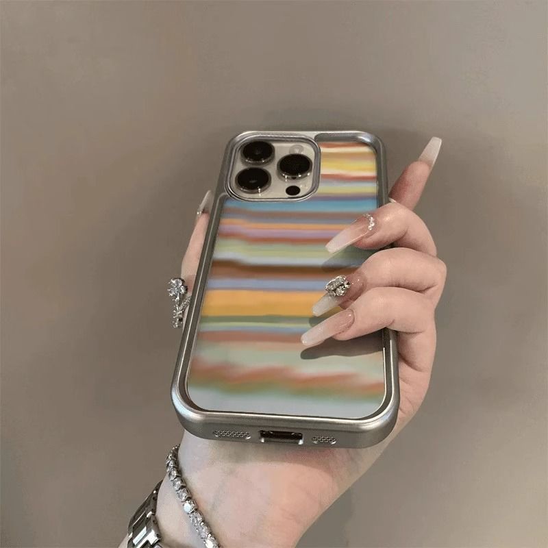 Funda de teléfono Dream Rainbow de Color a la para iPhone 16 15 14 13 12 11 Pro Max X XR revestimiento mate cubierta protectora trasera a prueba de golpes