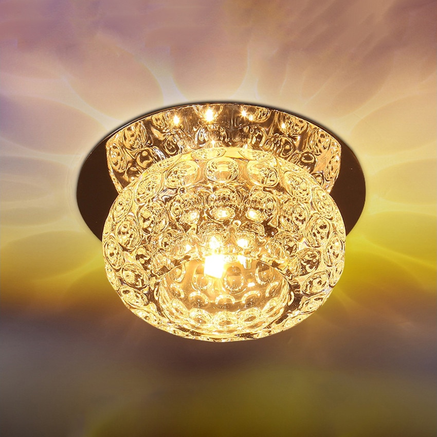 Moderne Eenvoudige Kristallen Plafondlamp Slaapkamer Woonkamer Decoratieve Verlichting Plafondlamp 3W 5W LED AC110V 220V BL95