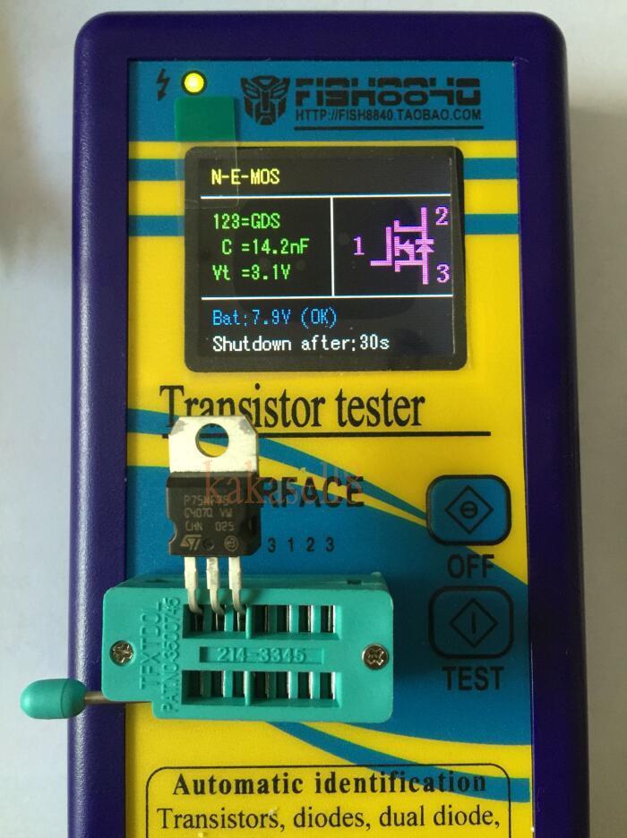 Probador de transistores TFT, medidor de capacitancia de triodo de diodo LCR ESR NPN PNP MOSFET