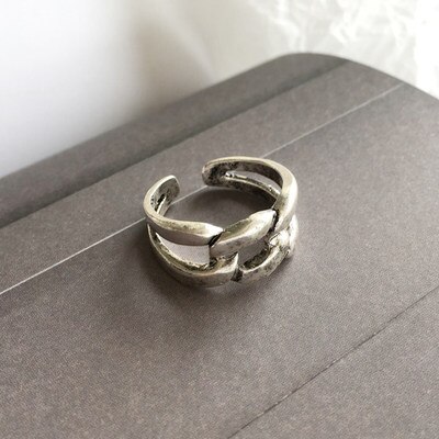 HZ Hip Pop Vintage Silber Metall Punk Kette Kreuz Offene Ringe Gürtel Schnalle Finger Ringe für Frauen männer Party schmuck: 7