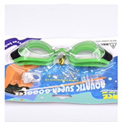 Adjustable Swimming Standing Glasses Goggles Swimming Goggles (earplugs + Nose Clip + Goggles) Three-piece Set: Green