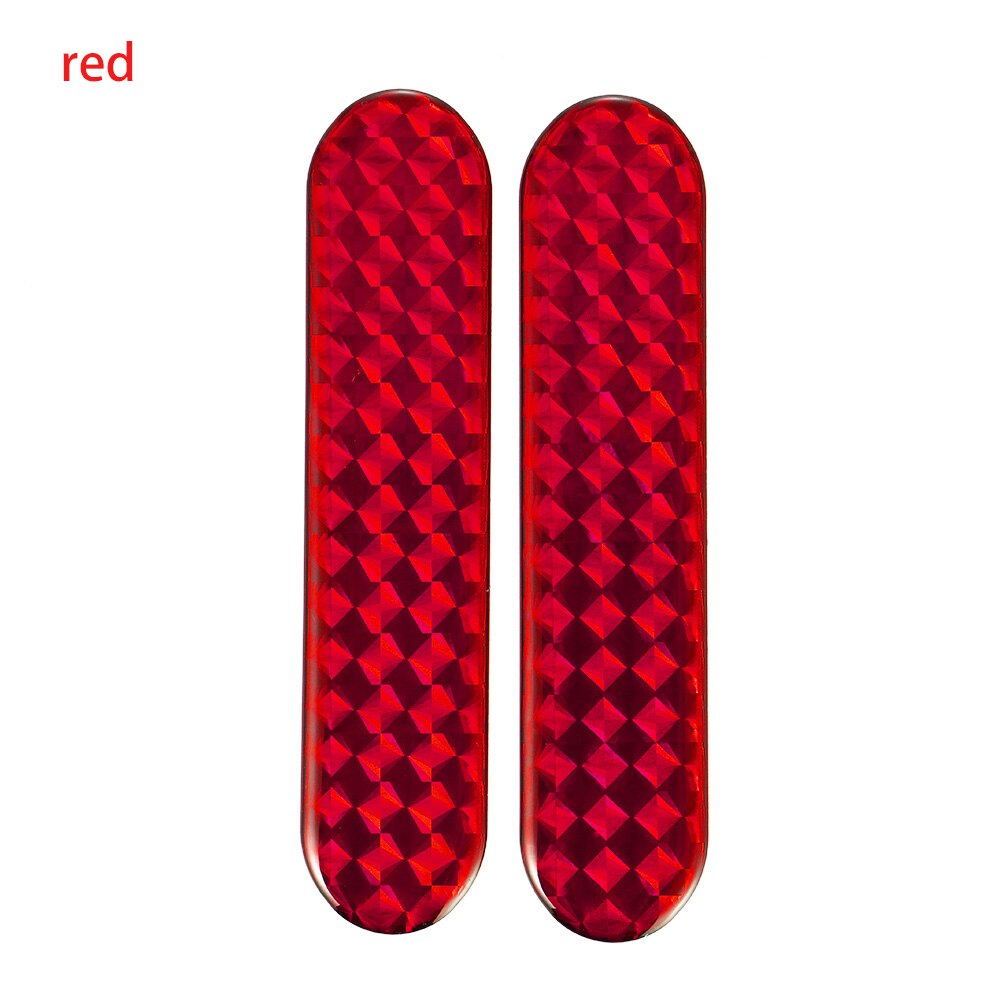 2Pcs Car Reflector Rearview Mirror Reflective Sticker Truck Vehicle Strip Tape Waterproof DIY Car Exterior Styling Accessories: C-red-10.6x2.3cm