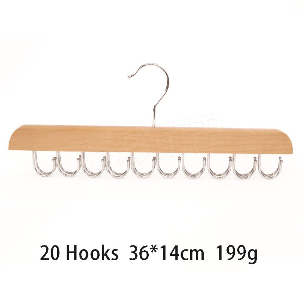 Stevig Houten 14/16/20 Haken Riemrek Multifunctioneel Draaibaar Antislip Opbergrek Tie Tank Tops Ruimtebesparende Riemhanger: Dark Gray