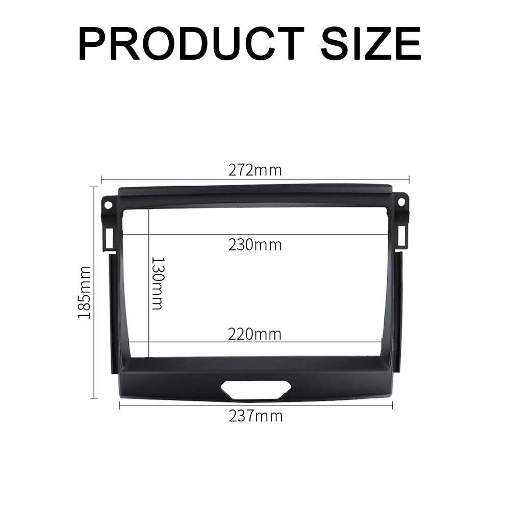 Car Radio Fascia for FORD RANGER + 9 Inch Stereo Panel Dashboard Refit Installation Trim kit Frame Double Din Plate Bezel