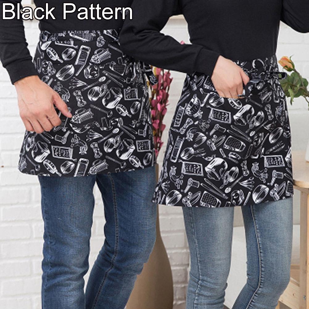 gestreift Plaid halb-Länge Kurze Taille Schürze mit Tasche Gastronomie Koch Kellner Bar