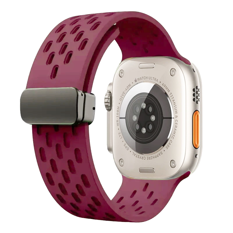 Magneettinen ranneke apple watch ultra 2 :lle , 49mm 44mm 45mm 40mm 41mm 42 38 45 mm silikoniranneke iwatch-sarja 9 7 8 se 6 5 3: Musta vihreä / 14mm