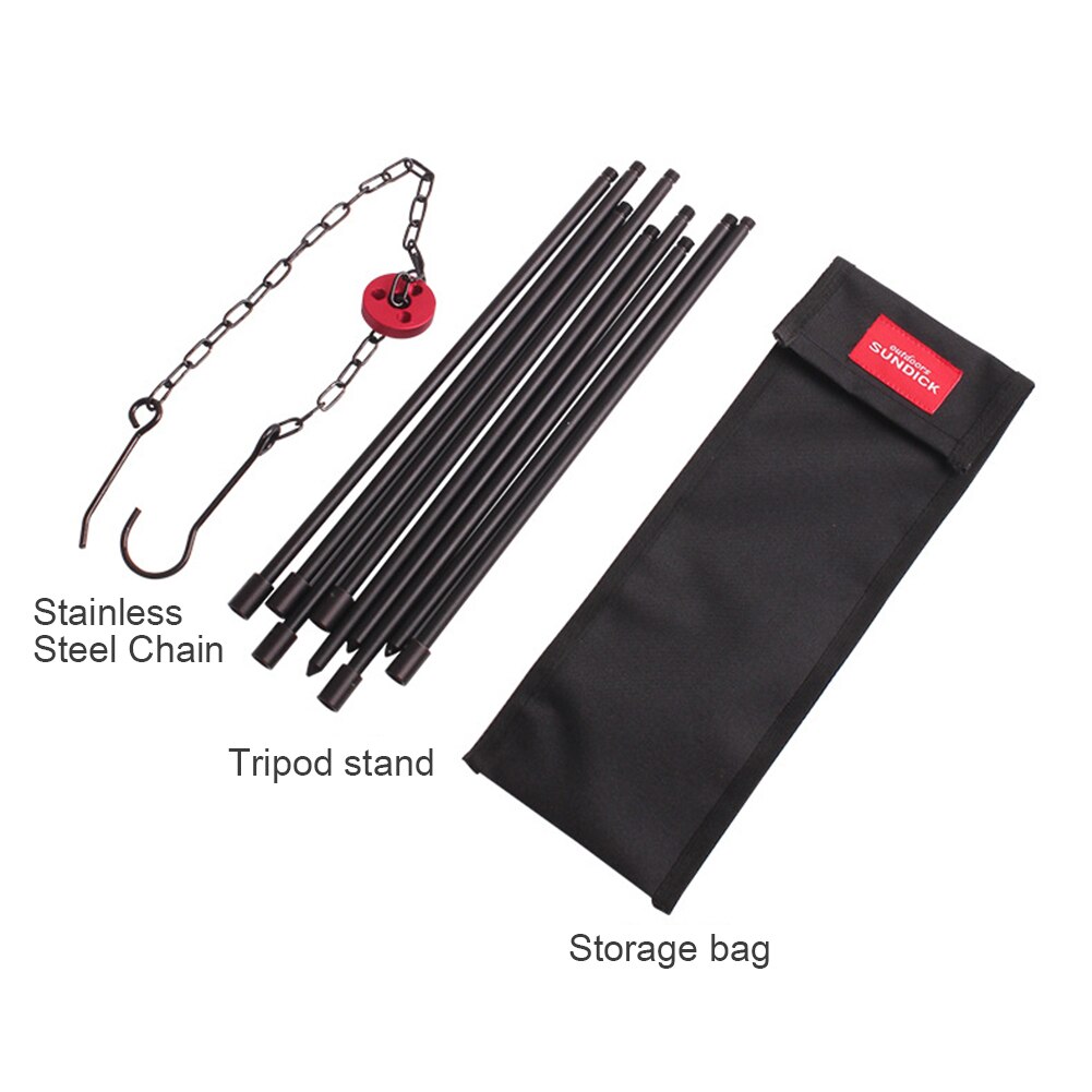 Picnic Cookware Tripod Aluminum Alloy Hanging Cooking Pot Outdoor Camp Camping Cookware Portable Hiking Picnic Accessories