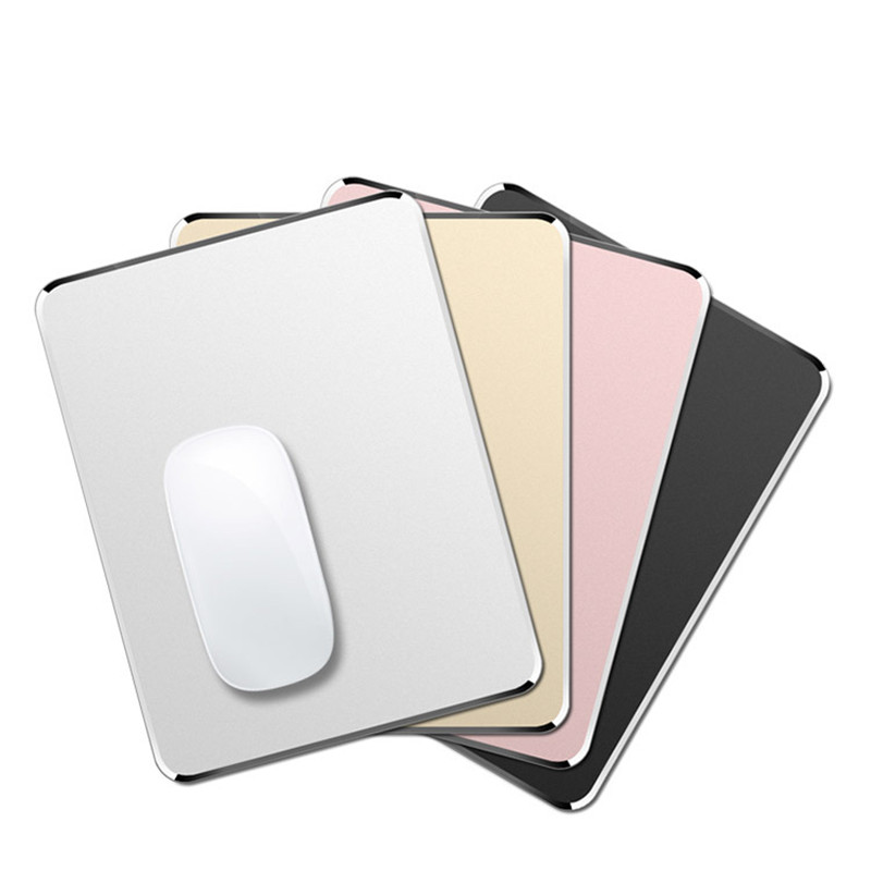 Tapis de souris en aluminium et métal, dur, lisse, mat, fin, antidérapant, étanche, contrôle rapide et précis, pour le bureau et la maison